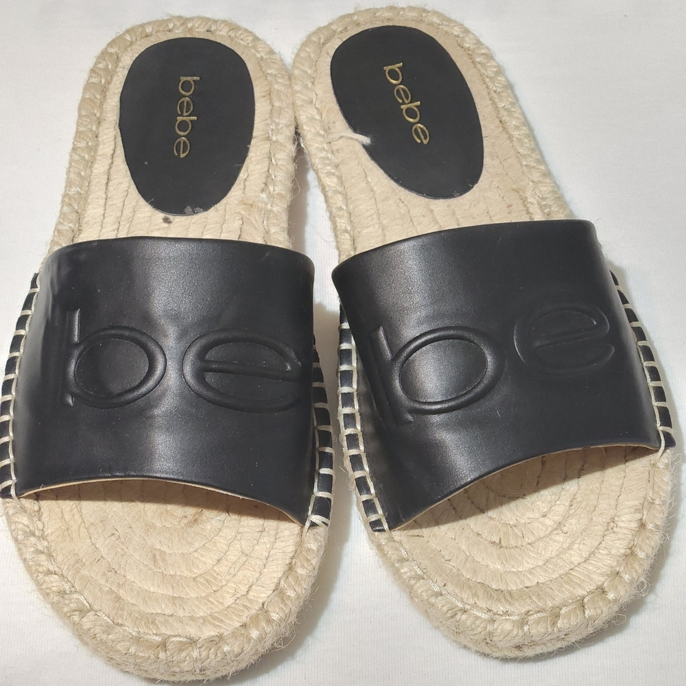 Bebe Black Espadrille Sandals